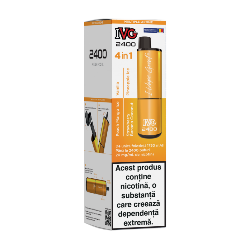 IVG 2400 Exotic Edition – Vape 4-în-1 Arome Tropicale & Crema de Vară | 2400 Pufuri - imagine 3