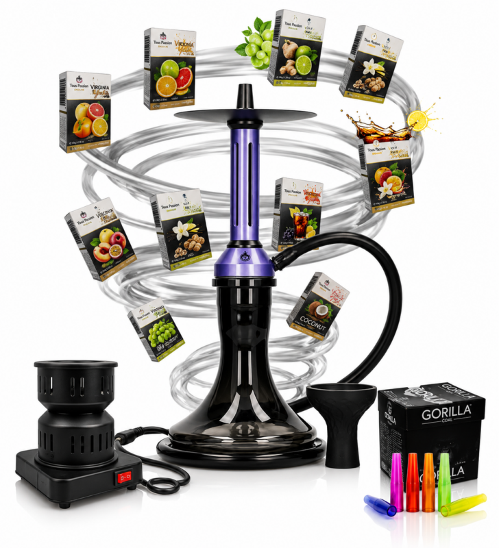 Kit complet Narghilea El Badia Fusion Violet