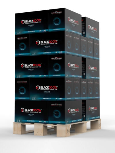 Palet Blackcoco Circles – 840KG Cărbuni Cocos Premium pentru Narghilea