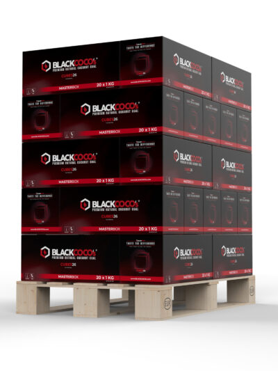 Palet Blackcoco 26mm – 840KG Cărbuni Cocos Premium pentru Narghilea