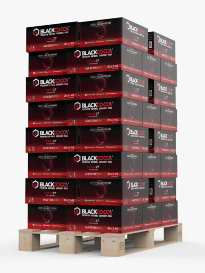 Palet Blackcoco 27mm – 840KG Cărbuni Cocos Premium pentru Narghilea