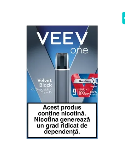 Starter Kit VEEV ONE Velvet Black cu o capsulă Strawberry X inclusă