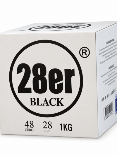 Cărbuni narghilea 28er BLACK – 28 mm, 1 kg, 48 cuburi