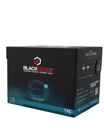 Cărbuni narghilea BLACKCOCO’s CIRCLES3, cutie de 1 kg cu 72 de bucăți